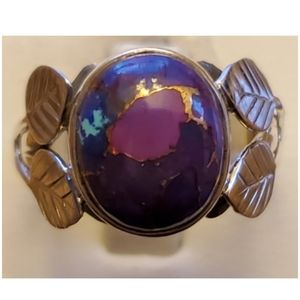 Genuine Purple Copper Turquoise Tropical Ring 7